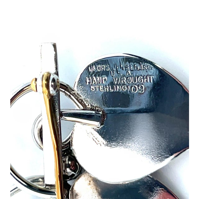 1990s Georg Jensen Estate Vine Leaves Brooch Silver For Sale - Image 11 of 13
