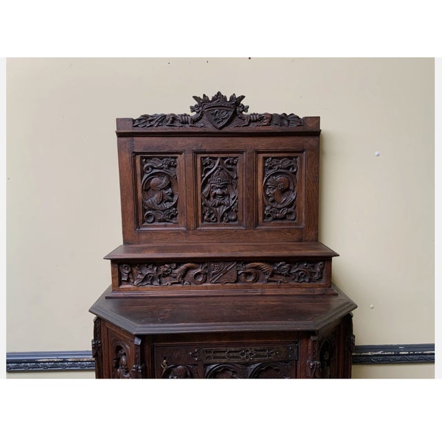 Antique Neo-Gothic Wooden Buffet, 1870 For Sale - Image 11 of 13