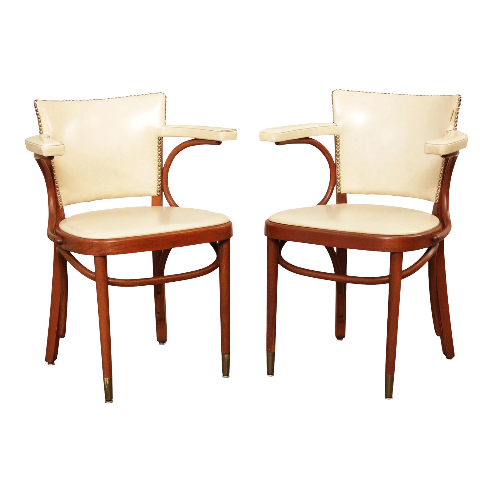 Mid Century Art Deco Style Bentwood Armchairs A Pair Chairish