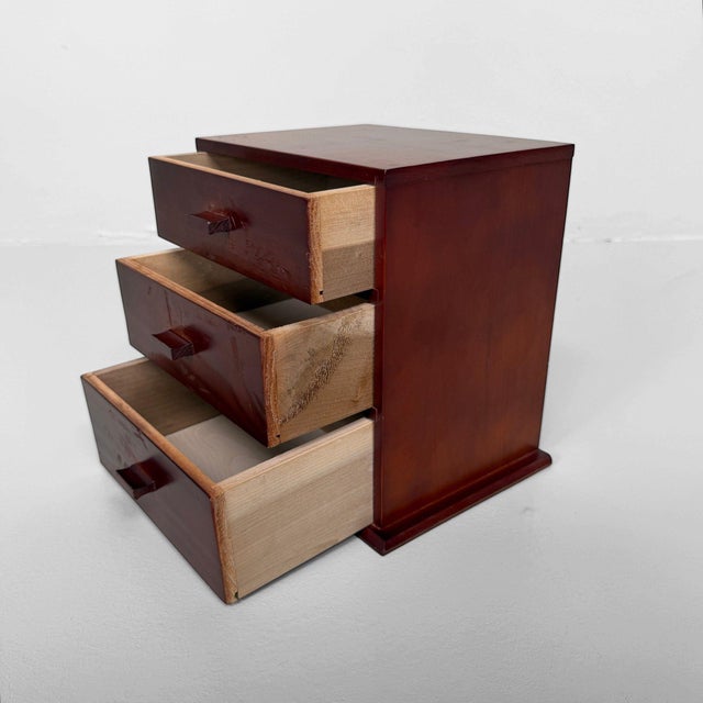 Japanese Wooden 3-Drawer Chest, 1970s For Sale - Image 9 of 11
