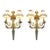 1860 French Louis XVI Gold Bronze Silk Wall Lamps Sconces 2pc- Pair For Sale