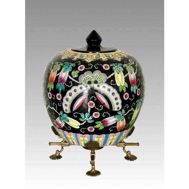 Brass Adjustable Large Brass Planter / Pot / Bowl Display Stand Pedestal Trestle - Andrea by Sadek 8-12" For Sale - Image 8 of 10