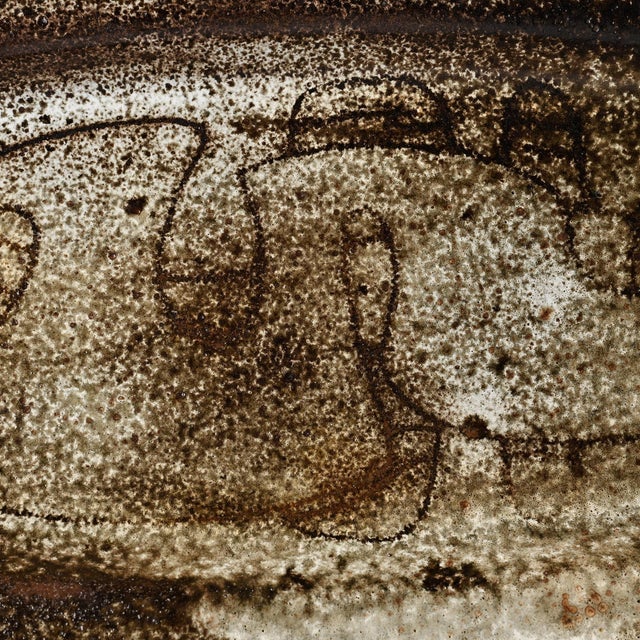 Ceramic Large Ceramic Platter from Michel Anasse, France, 1960s For Sale - Image 7 of 11