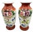 Large Antique Hand-Painted Bohemian Opaline Glass Vases, 1800s, Set of 2 For Sale