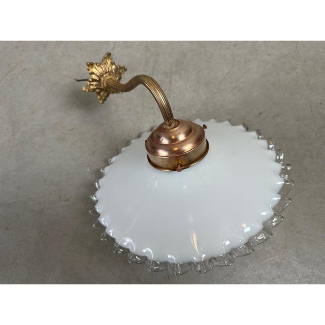 Antique Opaline and Brass Wall Lamp For Sale - Image 11 of 11