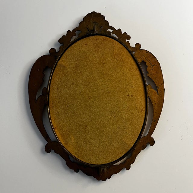 Metal Vintage Italian Miniature Portrait For Sale - Image 7 of 8