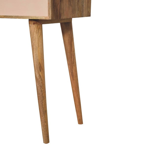 Blush Blush Accent Dressing Table With Mirror and Storage For Sale - Image 8 of 8