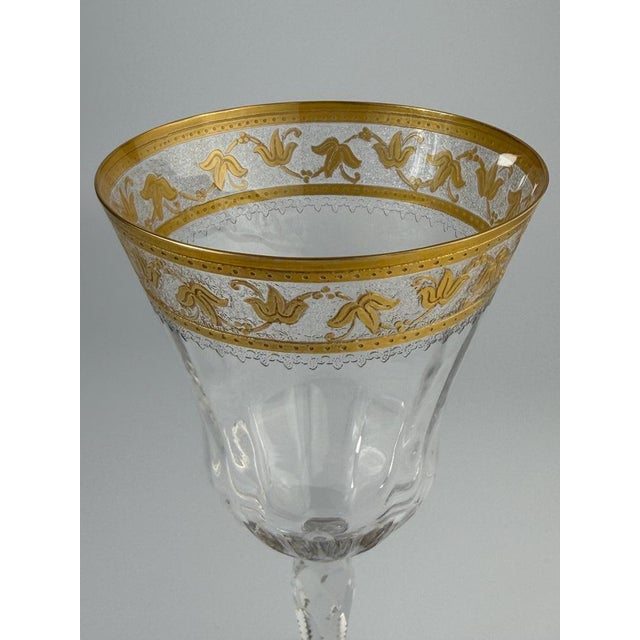 Antique Thistle Crystal Wine Glass from Saint Louis, 1890s For Sale - Image 3 of 9