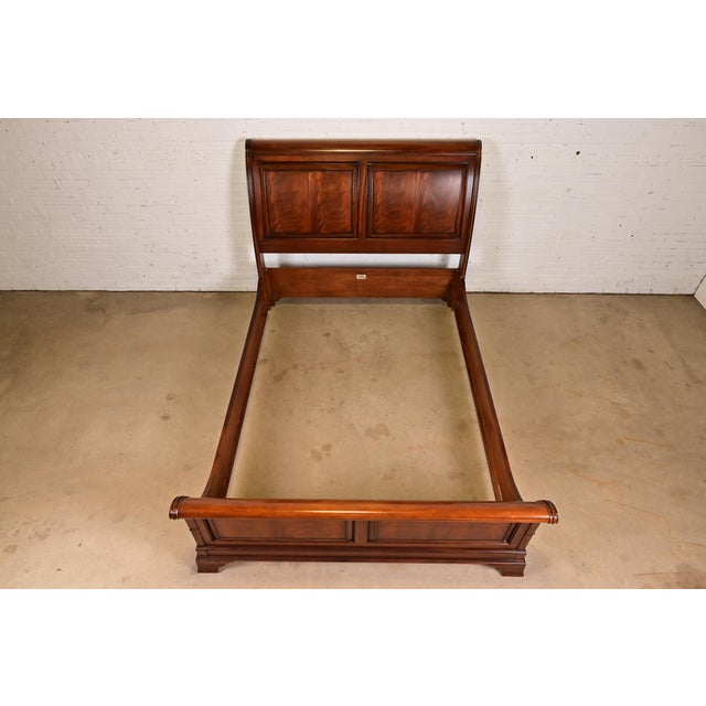 Ethan Allen French Louis Philippe Flame Mahogany Queen Size Sleigh Bed For Sale In South Bend - Image 6 of 11