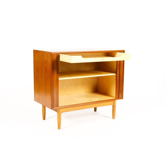 1960s 1960s Danish Modern Mid Century Compact Teak Credenza Console — Tambour Doors — Hans C. Andersen For Sale - Image 5 of 10