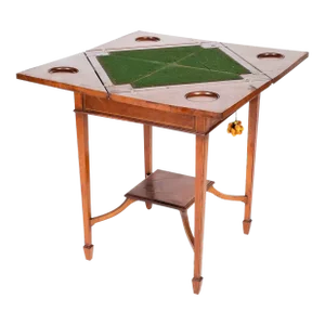 English Antique Edwardian Mahogany 'Envelope' Game Table - Provenance Adolphus Busch Heirs - Circa 1900