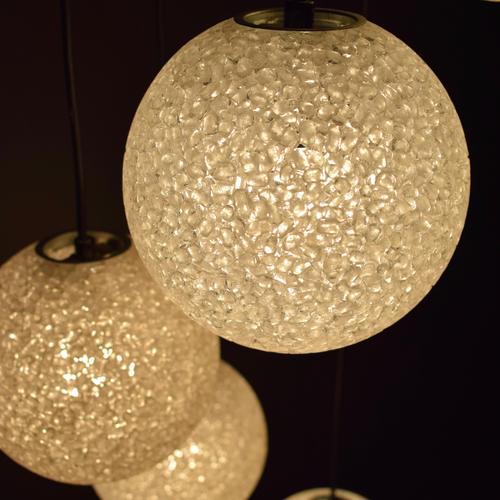 Gold Dutch Five-Globe Pendant Lamp, 1970s For Sale - Image 8 of 16