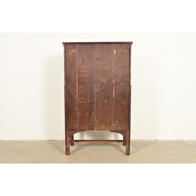 Stickley Brothers Style Antique Mission Oak Arts & Crafts Secretary Desk With Bookcase Hutch, Circa 1910 For Sale - Image 13 of 14