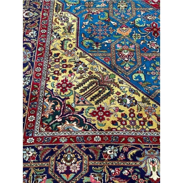 1960s Old Persian Tabriz Area Rug 10x13 For Sale In Dallas - Image 6 of 11