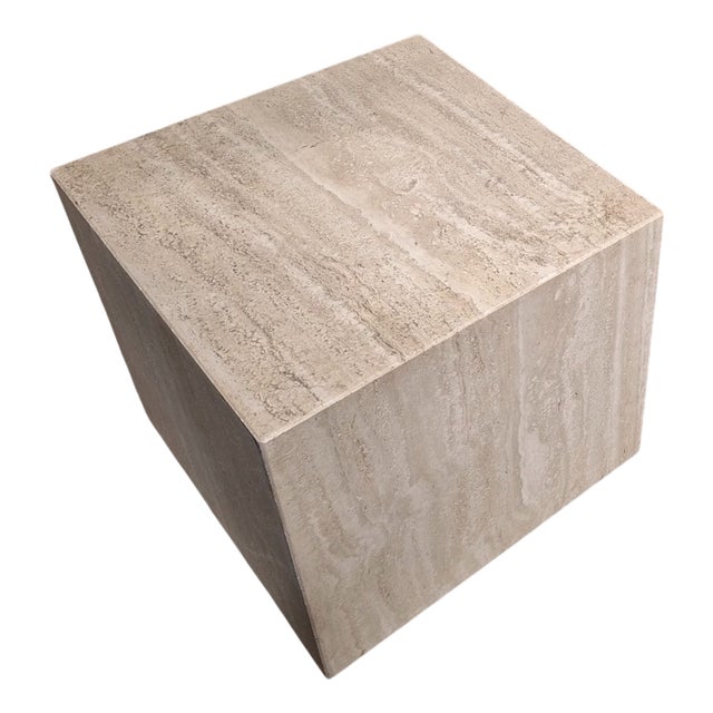 Italian Coffee Table in Travertine For Sale