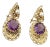 Amethyst Pearls 14k Yellow Gold Floral Drop Dangle Earrings For Sale