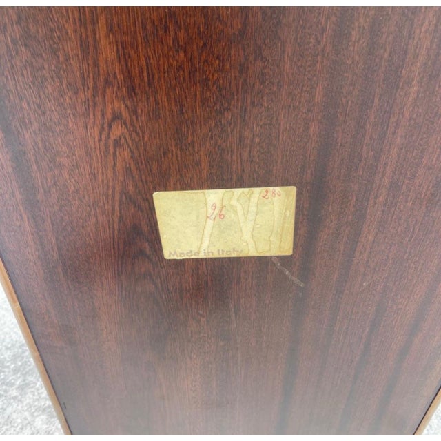 Italian Campaign Style Brass Accent Inlay Lingerie Chest Dresser Chest Drawers For Sale - Image 12 of 12