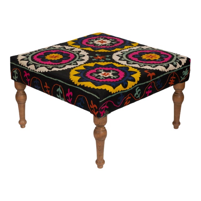 Square Suzani Ottoman - Coffee Table For Sale