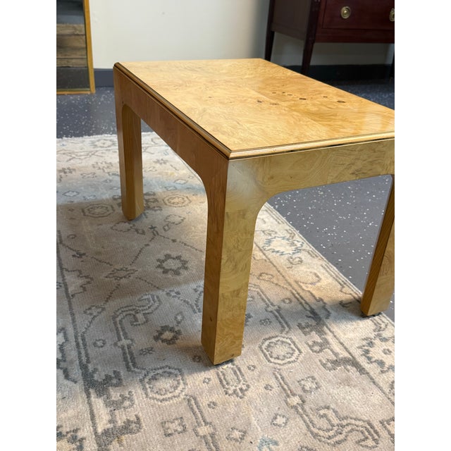 Henredon 1980s Attributed Henredon Scene Two Burl Wood Side Table For Sale - Image 4 of 7