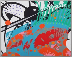 Robert Reitzfeld, Untitled Abstract Acrylic Painting from Cartoon Series, 1997