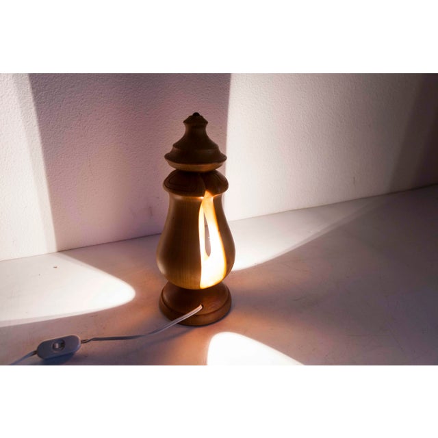 Vintage Wood Table Lamp, 1960s For Sale - Image 9 of 18