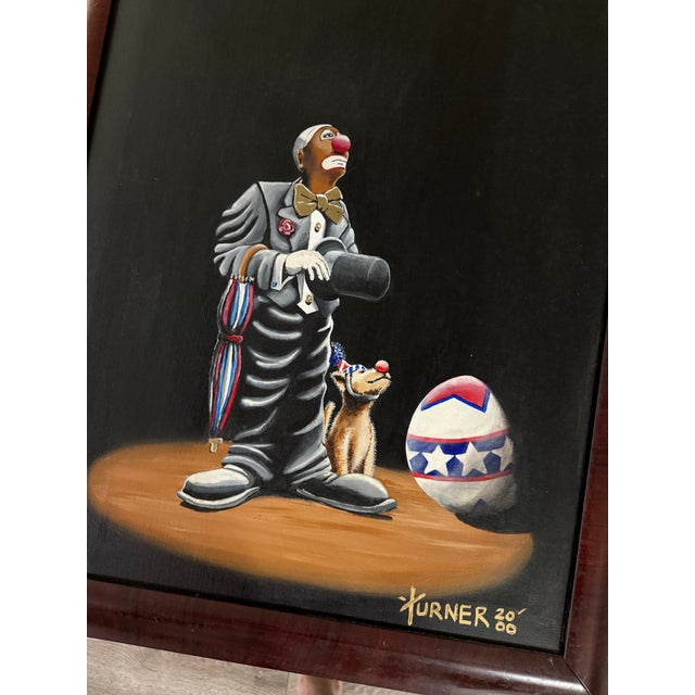American Ronn Turner 2000 Clown Oil Painting Lord Let Me Do Your Work Tonight 24x30 For Sale - Image 3 of 6