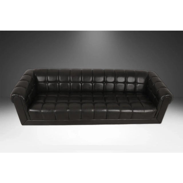 Mid-Century Modern 1960s Mid-Century Black Tufted Sofa Edward Wormley for Dunbar Style For Sale - Image 3 of 16
