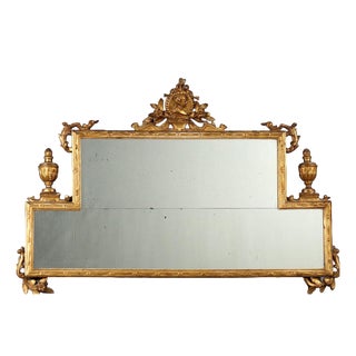 Neoclassical Mirror in Carved and Gilded Wood For Sale