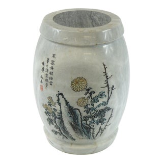 Late 20th Century Chinese Marble Stand, Side Table, Seat For Sale