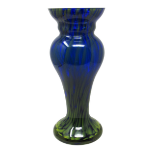 Cobalt and Yellow Glass Vase by Justyna Krosno