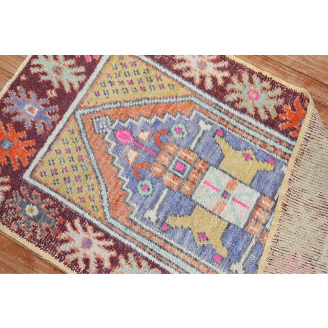 Mid 20th Century Vintage Turkish Anatolian Color Pop Rug - 2'6" x 4'4" For Sale - Image 5 of 6