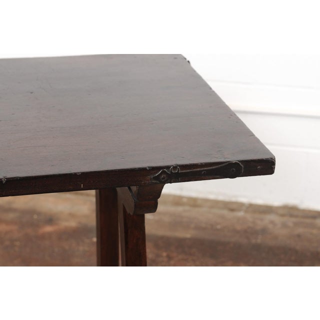 Spanish 19th Century Spanish Travel Table W/Iron Stretcher For Sale - Image 3 of 12
