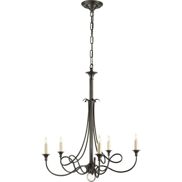 Transitional Eric Cohler for Visual Comfort Signature Twist Chandelier in Bronze For Sale - Image 3 of 4