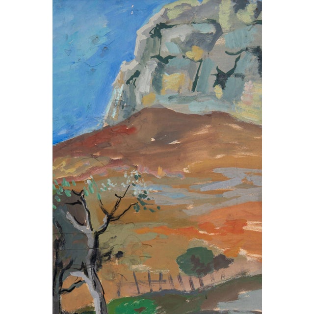 Alfred Lop-Montel, Mediterranean Landscape, Gouache on Paper, Framed For Sale - Image 4 of 8