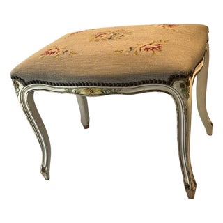 Vintage French Provincial Needlework Bench For Sale