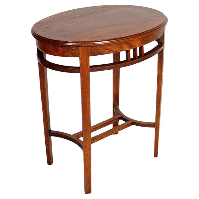 Oval Walnut Occasional Table by Josef Hoffmann for Wiener Werkstätte, 1910s For Sale