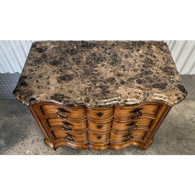 Traditional Thomasville “Hills of Tuscany” Three Drawer Stone Top Chest / Nightstand For Sale - Image 3 of 12