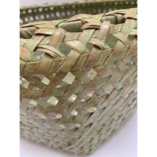 Farmhouse Vintage Open Weave Unusual Rustic Vintage Storage and Décor Basket For Sale - Image 3 of 6