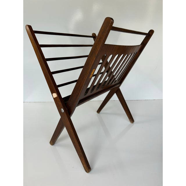 Mid 20th Century Vintage Retro Rosewood Mid Century Modern Magazine Rack, 1950s For Sale - Image 5 of 8