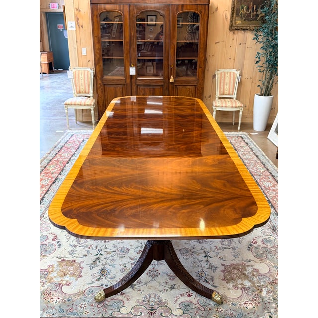 Wood Karges by Hand Duncan Phyfe Style Mahogany Dining Set For Sale - Image 7 of 11