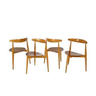 FH4103 Heart Stacking Dining Chairs by Hans Wegner for Fritz Hansen, Denmark, 1953, Set of 4 For Sale