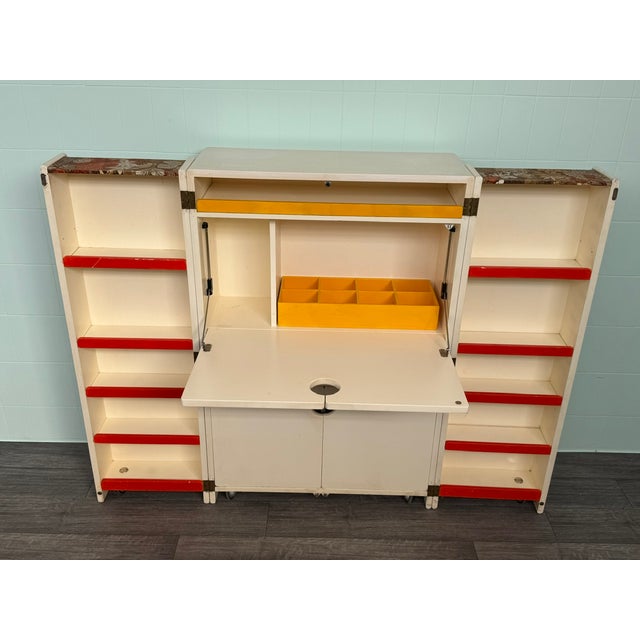 Vintage Italian Handcrafted Folding Bar Cabinet, 1960s For Sale - Image 4 of 18