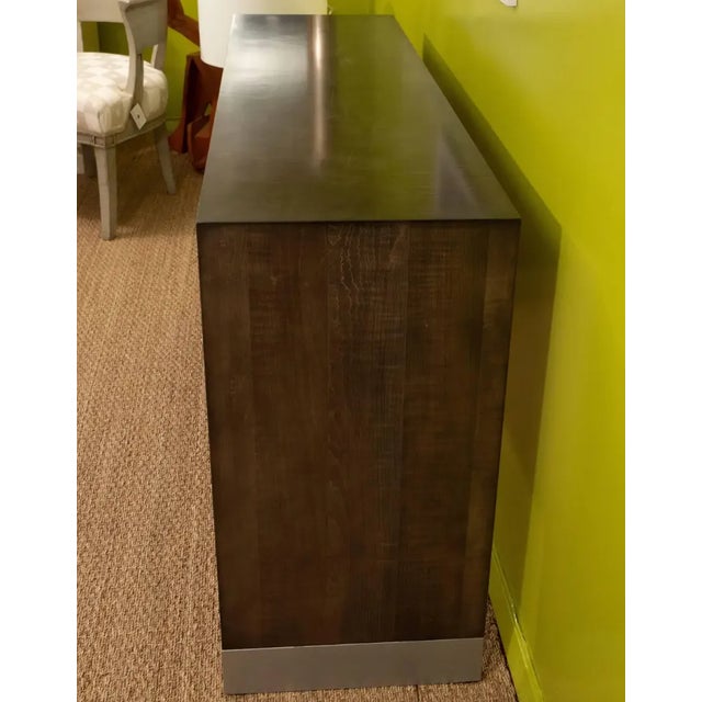 2010s Maple Console With Metal Bottom For Sale - Image 5 of 7