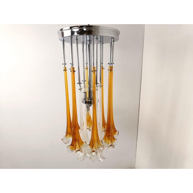 Vintage Murano Glass Chandelier from Paolo Venini, 1970s, in Good conditions. Designed 1970 to 1979 European Plug (up to...