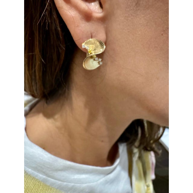 0.34 Carat Diamond Yellow Gold Art Deco Inspired Earrings - 2 Pieces For Sale - Image 10 of 10