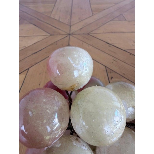 Stone Large Vintage Italian Alabaster Grape Cluster Sculpture For Sale - Image 7 of 7