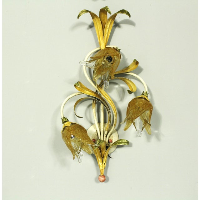 Vintage Wall Light in Iron and Murano Glass, 2000s For Sale - Image 9 of 9