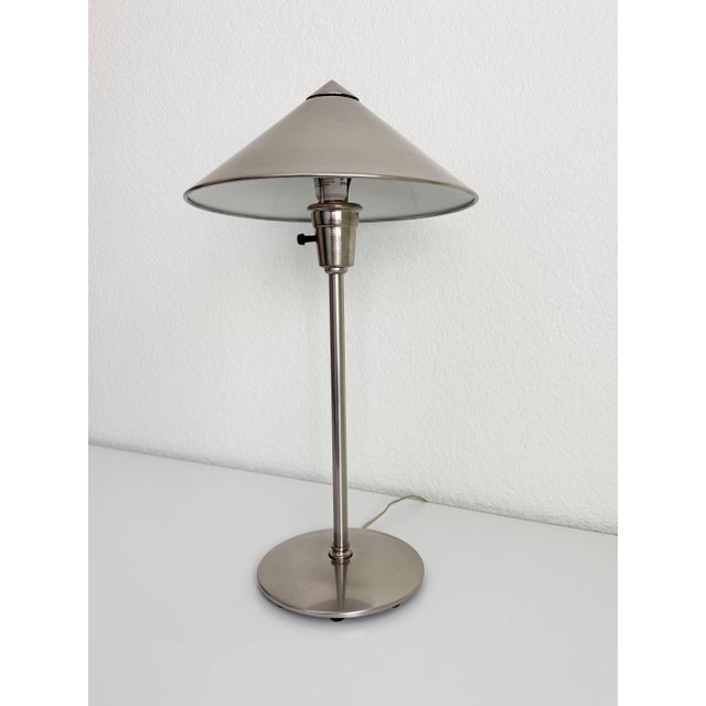 Metal Late 20th Century Postmodern Stainless Steel Cone Lamp For Sale - Image 7 of 10