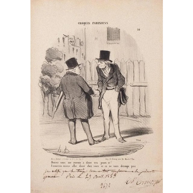 Honoré Daumier, Can You Get Me To Dinner This Evening?, Lithograph, 1850s For Sale - Image 3 of 3