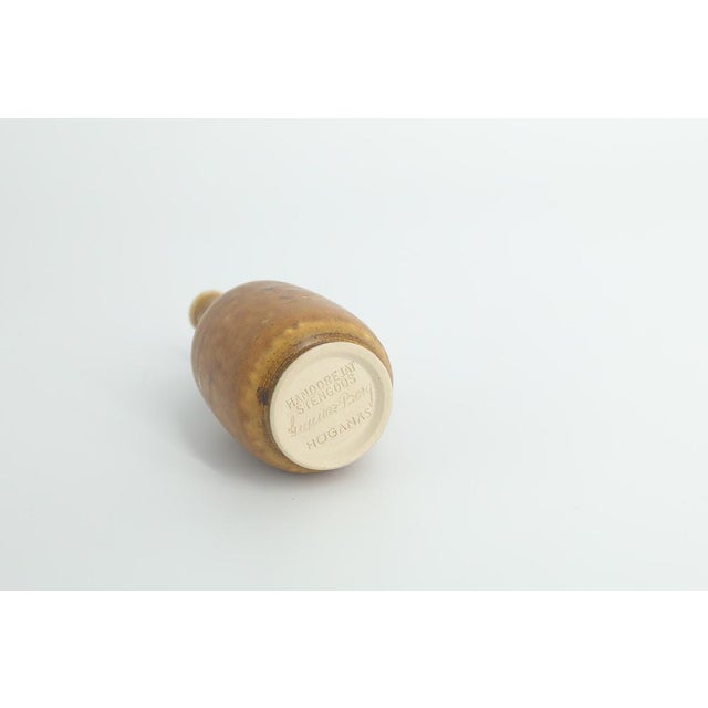 Small Mid-Century Scandinavian Modern Collectible Honey Brown Stoneware Vases by Gunnar Borg for Höganäs Ceramics, 1960s, Set of 4 For Sale - Image 13 of 14